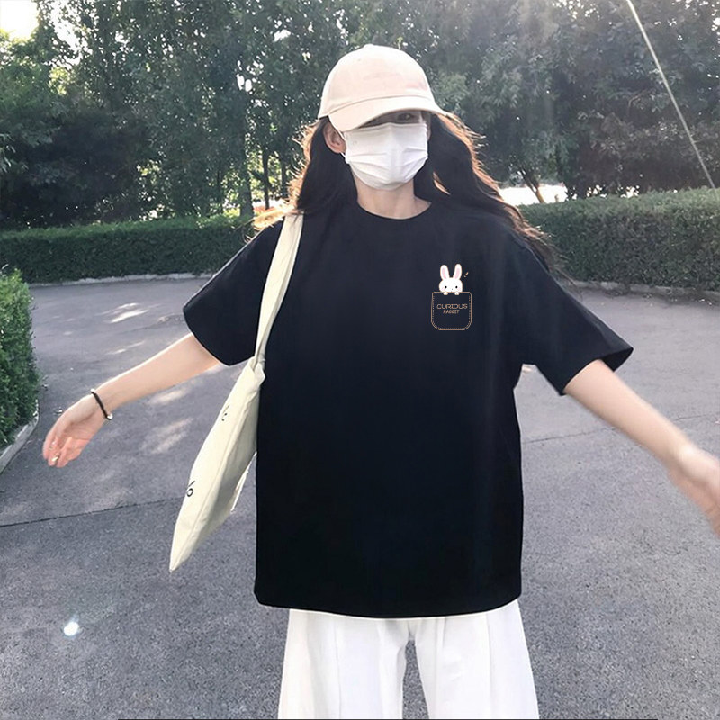 黑色短袖T恤女夏季高级感图片