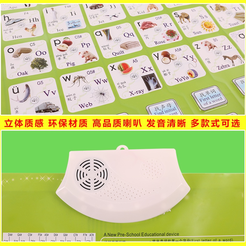 早教唐诗数字墙贴儿童早教幼儿数字有声人物26个拼音字母表挂图