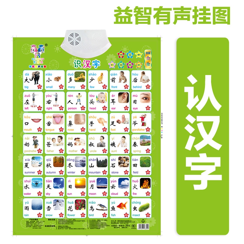 看图识字人物字母表宝宝宝宝学数字挂图有声读物宝宝学说话乘法表