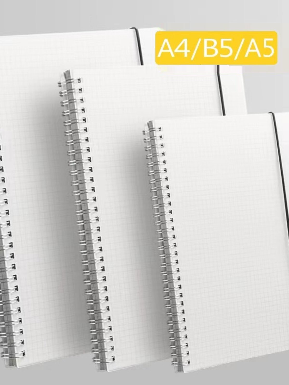 A4, A5 və B5 ölçülü spirallı qeyd dəftəri, qalın vərəqli