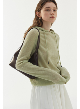 BLANK LABEL康宝莱细针羊毛针织连帽卫衣女2025春秋休闲薄款上衣