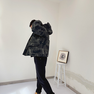 横店月娥2022新款外穿宽松休闲连帽长袖羽绒服明星同款可定制
