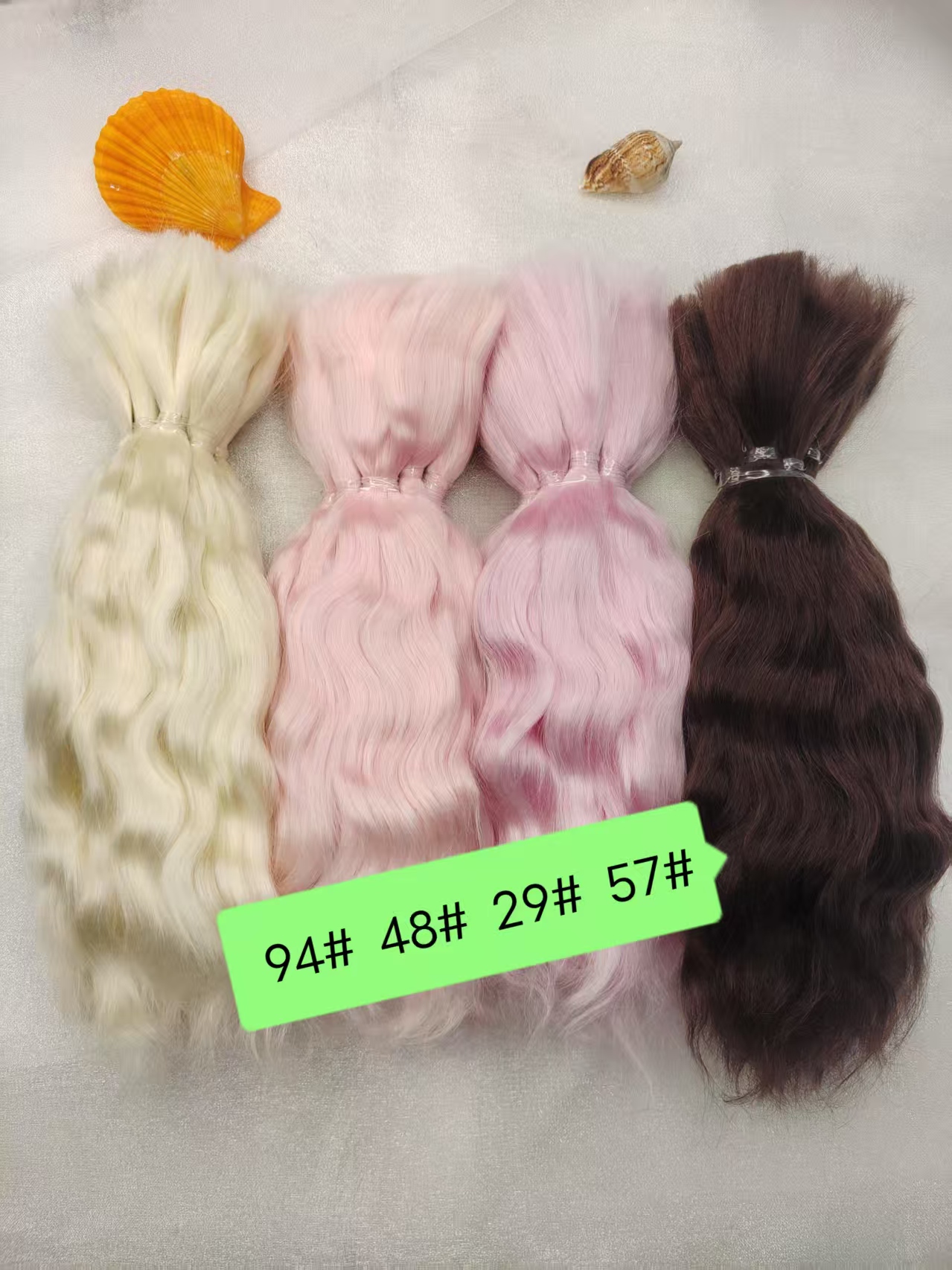 SuitablecosNew隐形排直薇薇安小卷羊毛3分4分6分片真发头顶BJD女