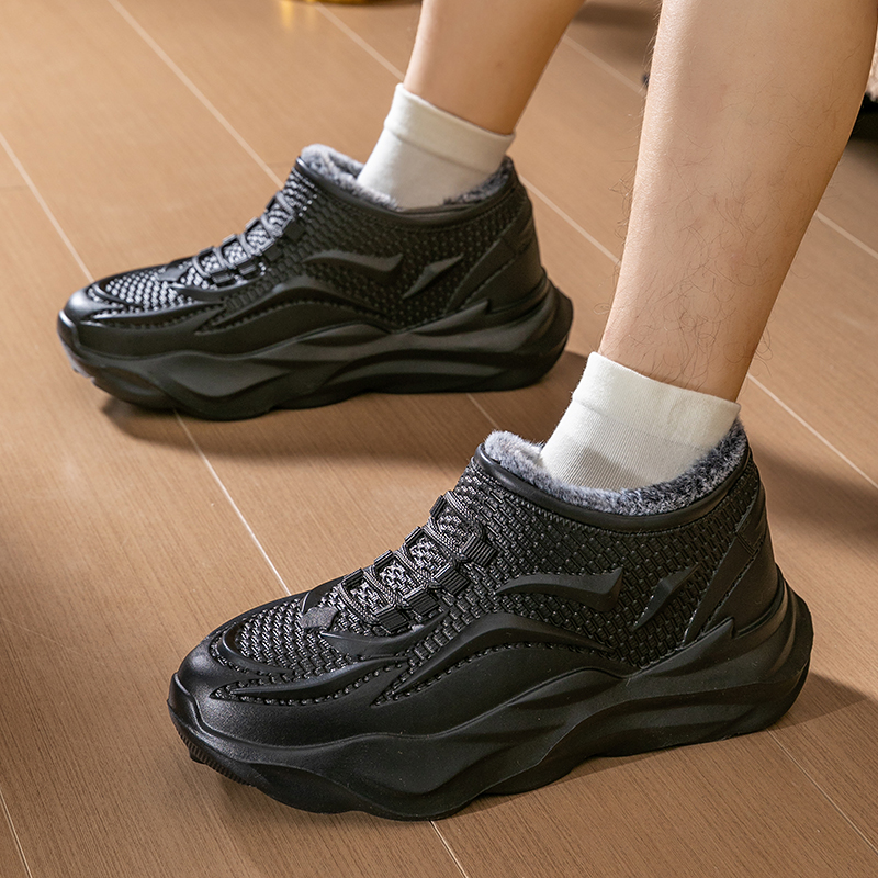 防水雪地靴男款冬季加绒保暖防滑外穿水鞋雨靴雨鞋一体一脚蹬棉鞋