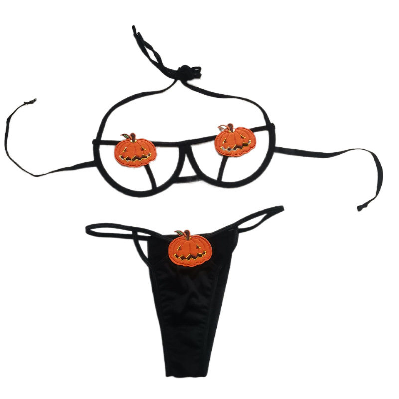 Halloween Pumpkin Devil Strap Role Playing Sexy Underwear