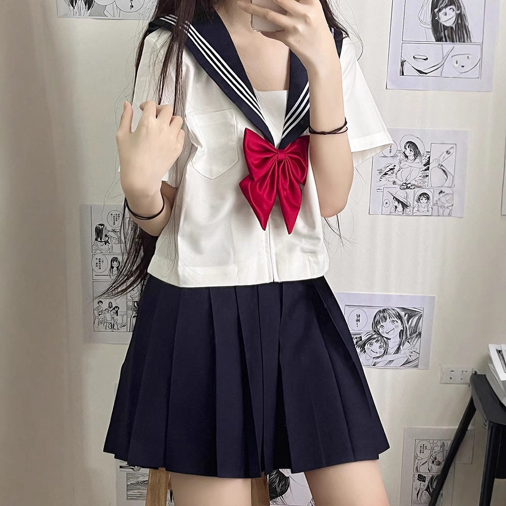 日系jk制服白三本基础款套装学连体衣/裤