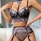 bra lingerie mesh neck Sexy lace embroidery hanging set