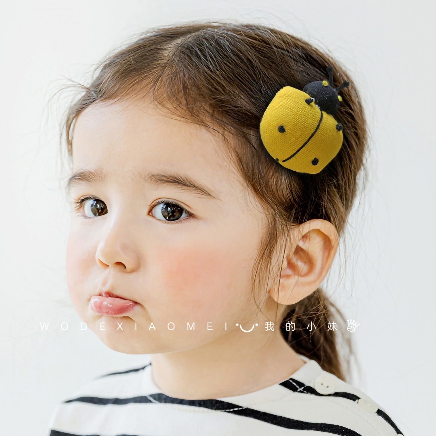 卡通小女孩可爱瓢虫夹子发夹卖萌