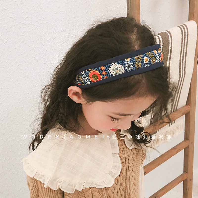韩国儿童发箍女孩公主头饰甜美印花压发头箍宽边发卡发饰防滑百搭