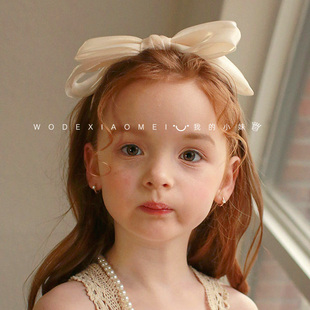 夏季 超仙网纱蝴蝶结发箍女童甜美头饰女孩公主高级感亮丝头箍发饰