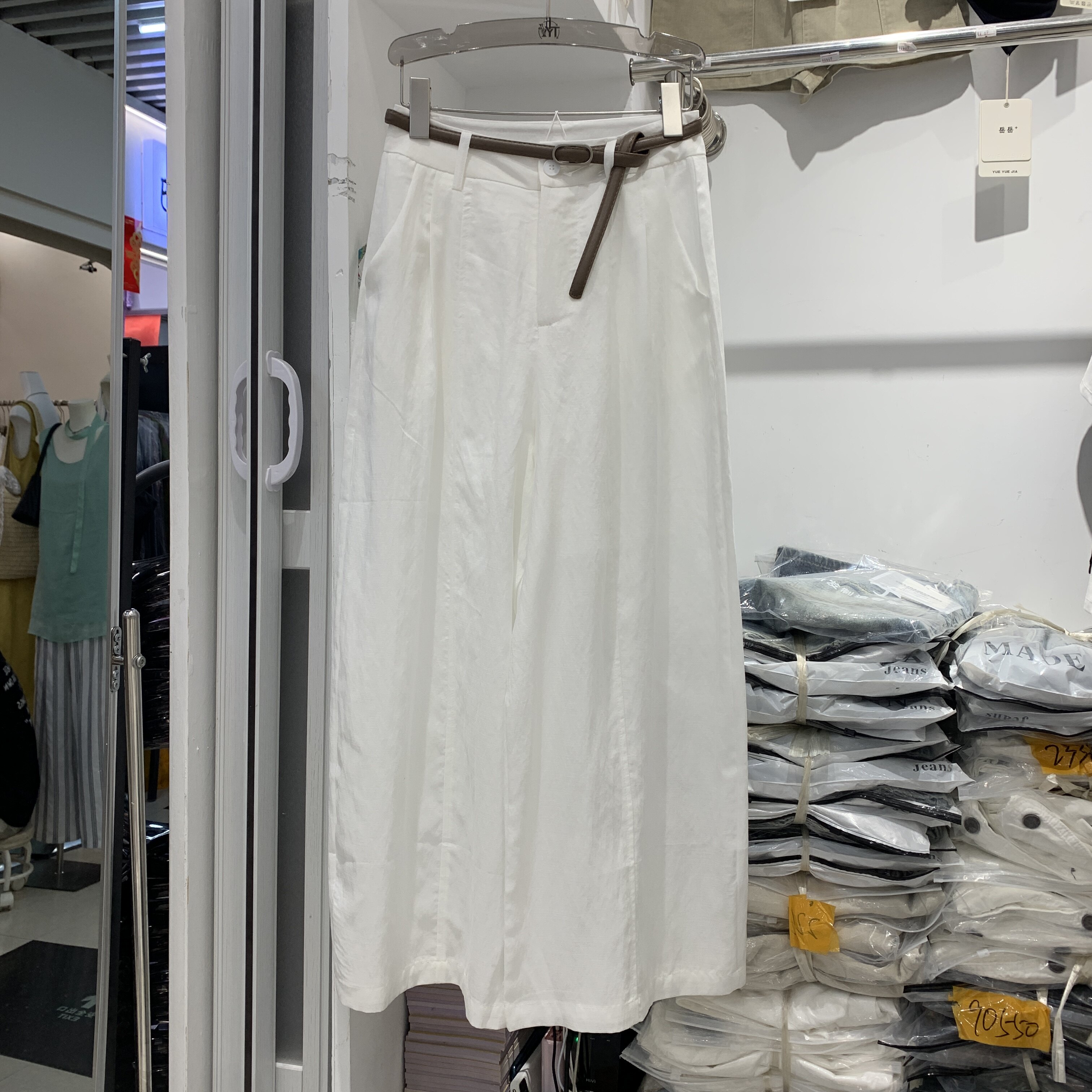 嘉依8093夏季新宽松显瘦仿天丝棉麻九分阔腿弯刀裤气球裤休闲裤女