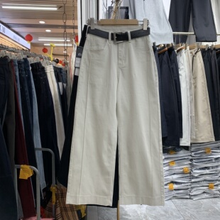 宓熙儿8011早春新小个子水洗休闲牛仔十分裤女气质百搭直筒阔腿裤