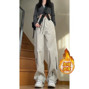 抽绳束脚 机能登山户外直筒滑雪裤 防水冲锋裤 男女秋冬加绒防风美式