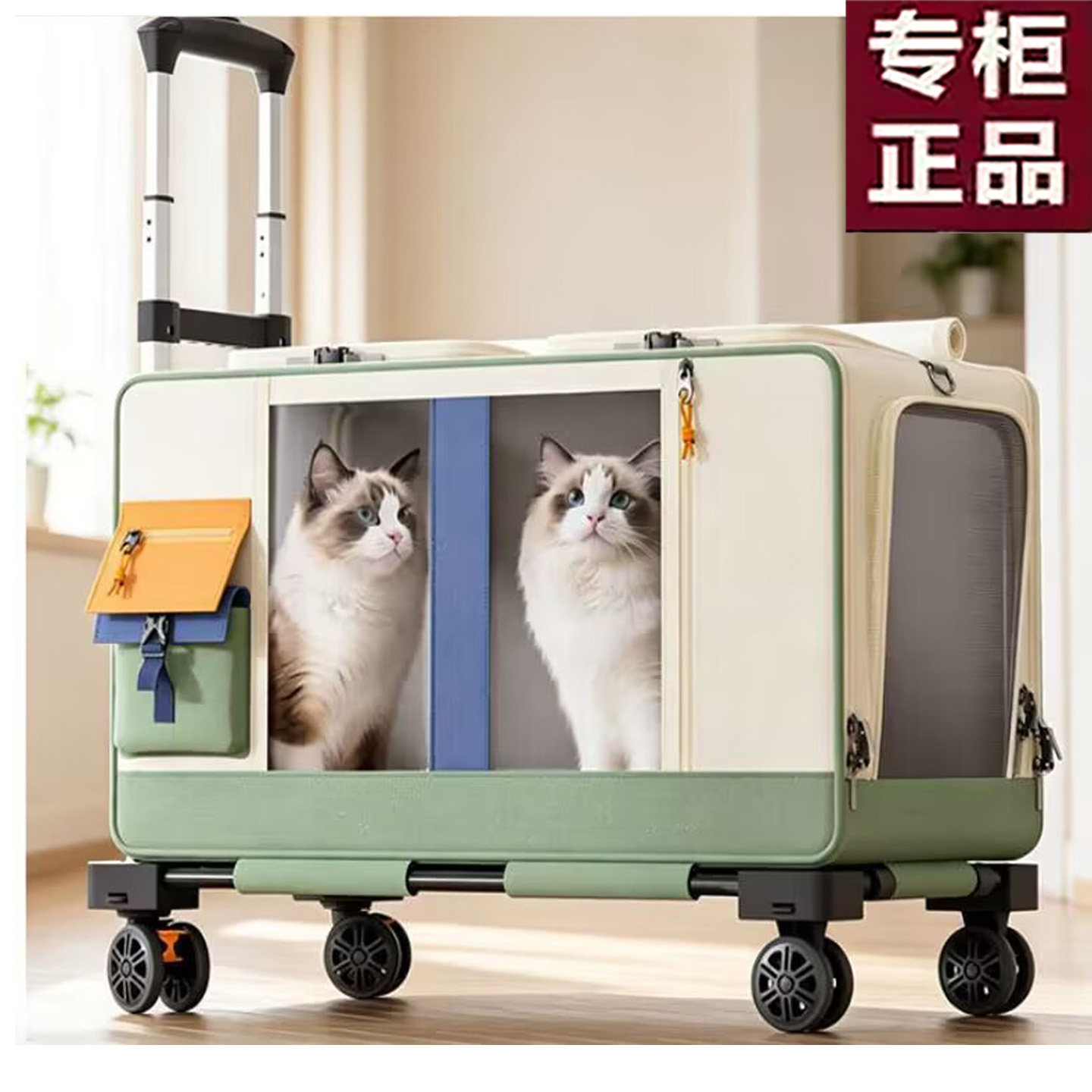 猫包外出便携透气双层巴士行李箱宠物航空箱猫咪大容量拉杆箱狗包