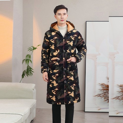 罩衣加绒加厚长款加棉围裙防脏大人过膝男士棉罩衣工作服冬季