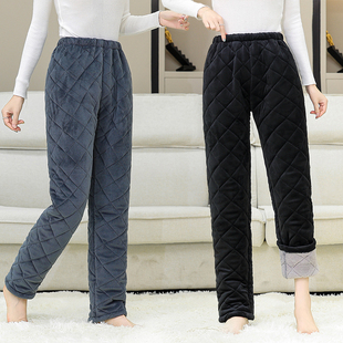 新款 睡裤 法兰绒女士睡裤 妈妈大码 加厚珊瑚绒加棉加厚睡裤 2024冬季