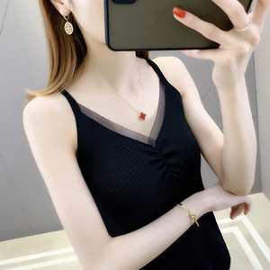 冰丝吊带背心女内搭夏2023年新款ins超火蕾丝针织打底衫上衣外穿