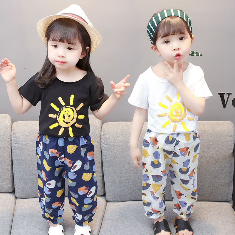 女童夏裝2018新款中小童韓版卡通時髦套裝1-3歲4寶寶5兒童6兩件套