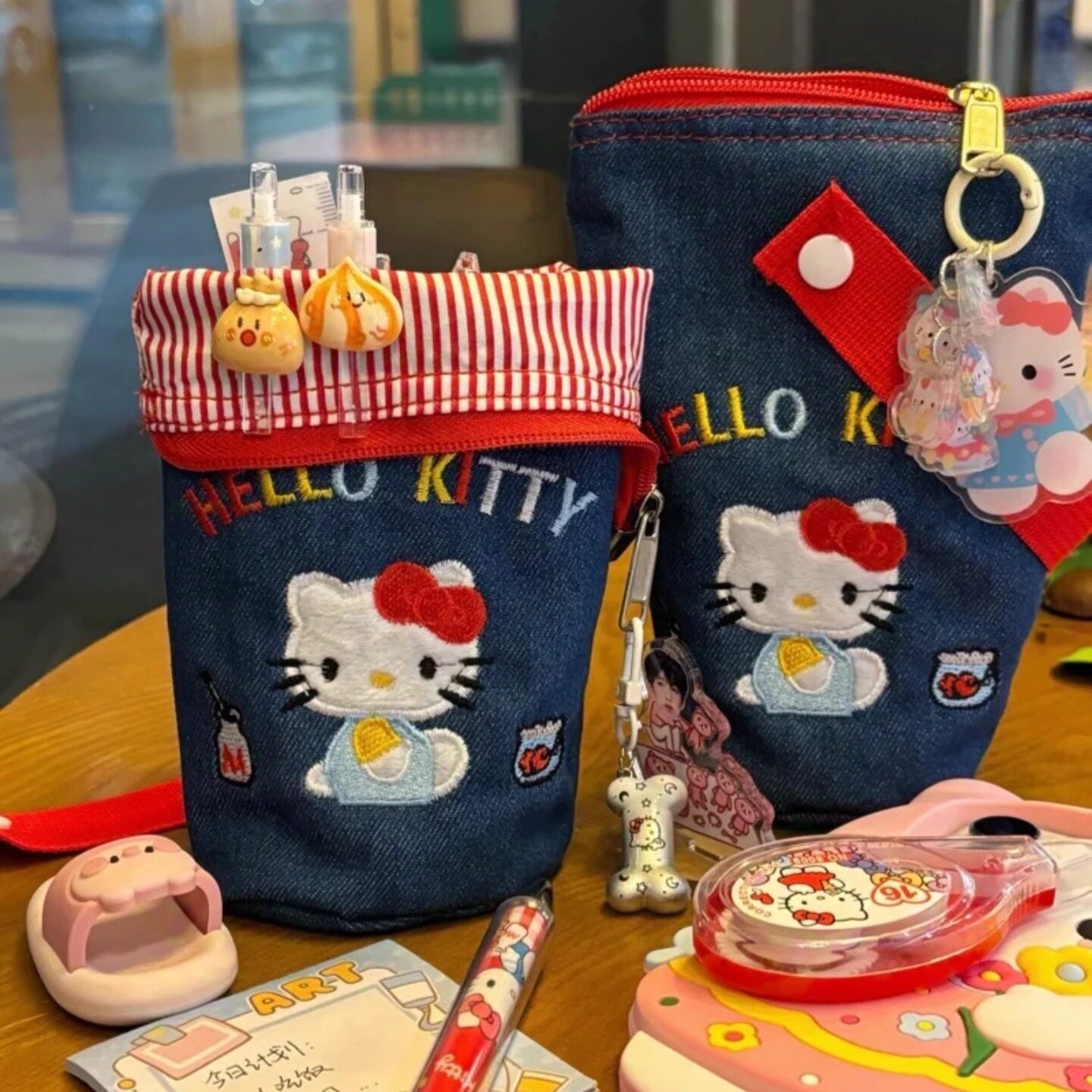 日本正品可爱牛仔kitty刺