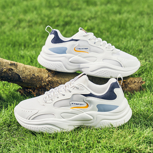 特步男鞋休闲运动鞋男款2025新款青少年老爹鞋软底减震轻便跑步鞋