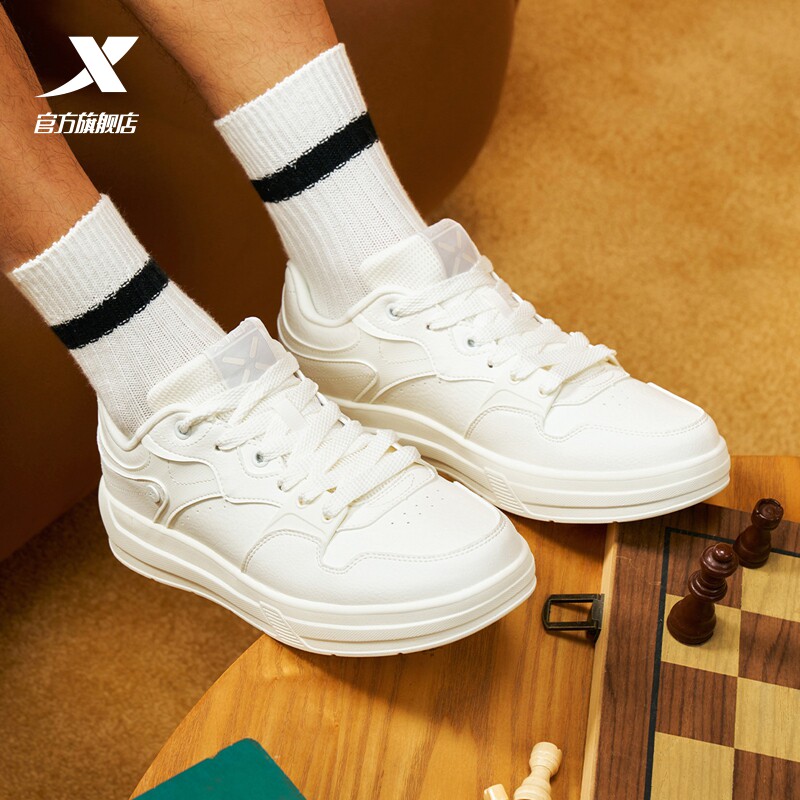 特步男鞋飞云板鞋|2026新款潮流百搭白色休闲鞋青少年运动鞋正品