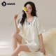 透气睡衣套装 新款 短袖 薄款 带胸垫可外出可爱冰丝睡衣 家居服女夏季