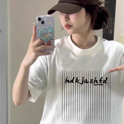 白色短袖t恤女夏季小众潮牌上衣
