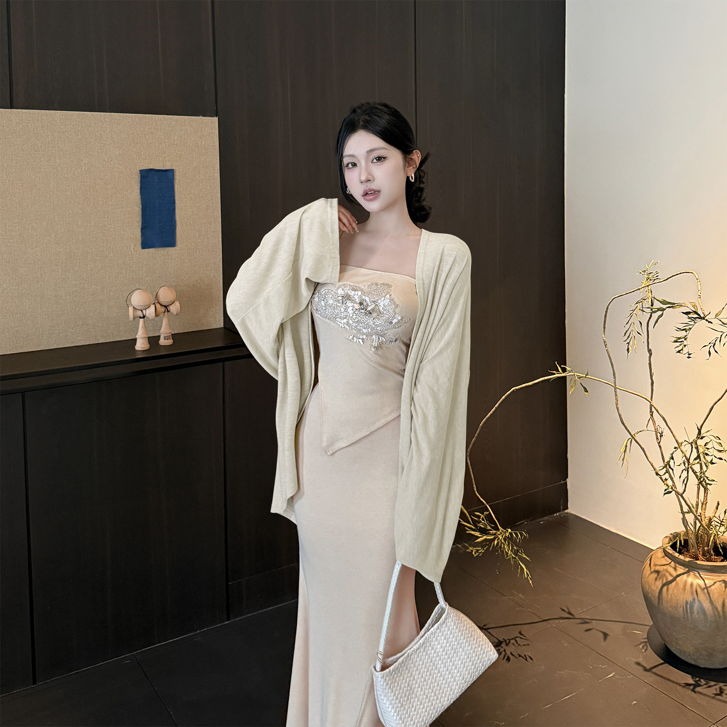 instahot 纯欲抹胸上衣针织外套半身裙套装秋季新款出游一整套,女装/女士精品,时尚套装,淘宝优惠券,粉丝福利购,淘宝优惠卷