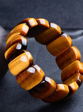 天然黄虎眼石手链男女高颜值