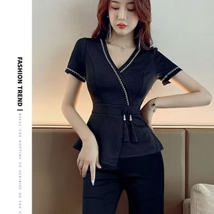 新款美容师工作服女美容院足疗店技师服按摩足浴养生会所酒店制服