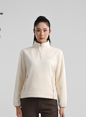 BLACKYAK/布来亚克2025冬新款女保暖舒适短款半拉抓绒衣WYW430