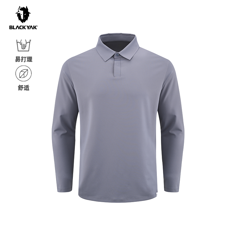 BLACKYAK/布来亚克2025秋新款男长袖上衣POLO衫商务T恤FYM437