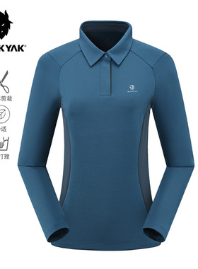 BLACKYAK/布来亚克秋冬女半拉链POLOT恤轻量感针织弹力面料WNW540