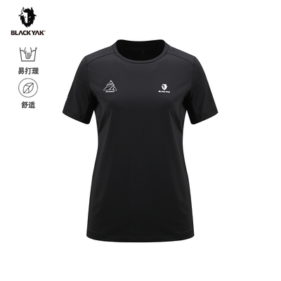 BLACKYAK/布来亚克2025秋新款女休闲抑菌运动短袖圆领T恤FYW418