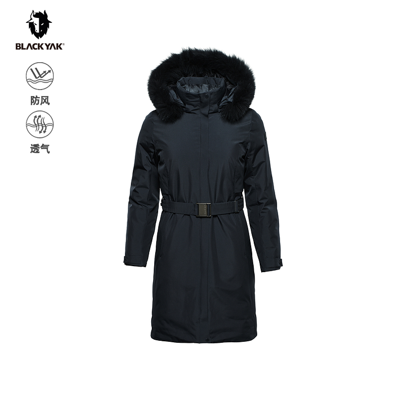 BLACKYAK/布来亚克 WINDSTOPPER长款鹅绒羽绒服女WVW564蓬松度694