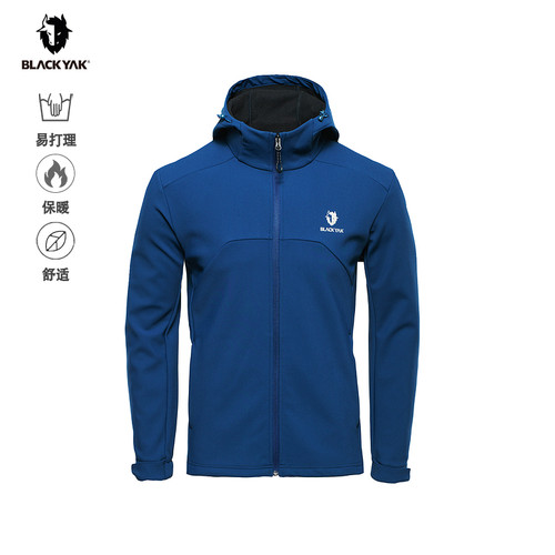 BLACKYAK/布来亚克 冬季户外休闲男士连帽针织软壳夹克WVM507