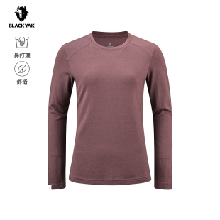 T功能性消臭内搭女FYW410 秋美利奴羊毛长袖 BLACKYAK 布来亚克