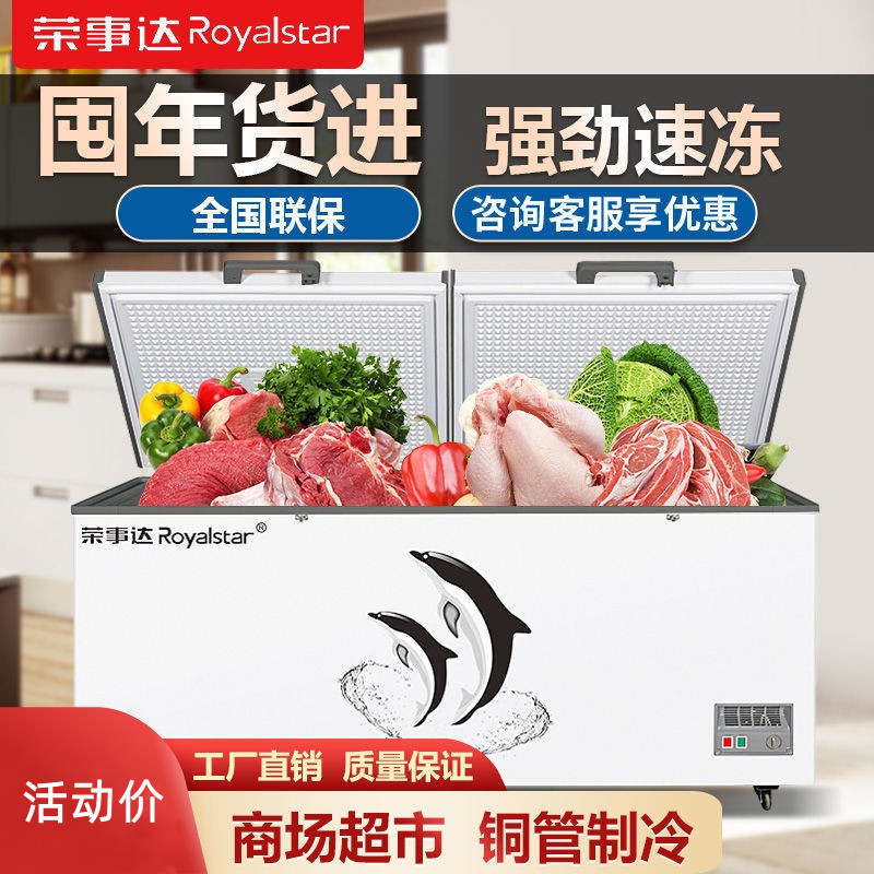 荣事达大容量商用冰柜家用小型冷冻冷藏两用冰箱速冻省电特价冷柜