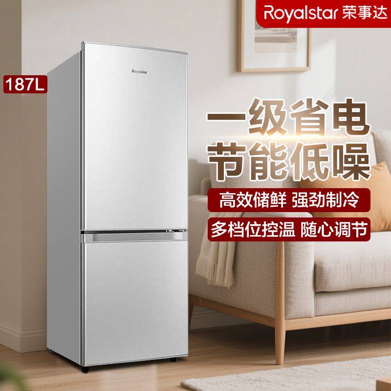 荣事达冰箱家用大容量侧开门冰柜小型出租屋宿舍冷藏冷冻两用冰箱