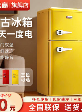 志高复古冰箱小型美式欧式网红家用迷你双开门冷藏冷冻宿舍租房