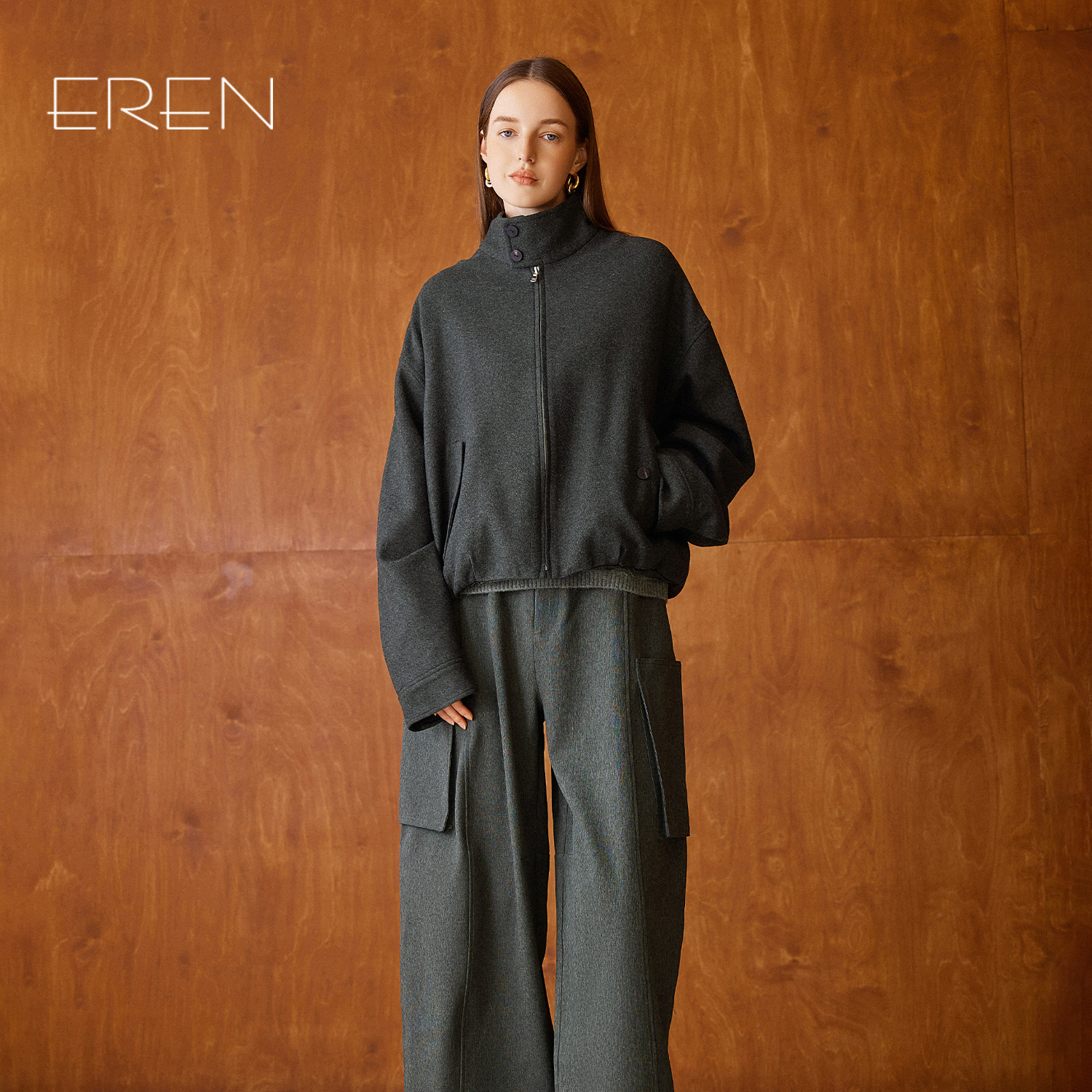 EREN新款轻奢高档羊毛短外套