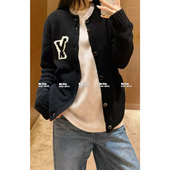 天花板 针织衫 提花刺绣嵌花针织毛衣开衫 男女休闲百搭宽松情侣装