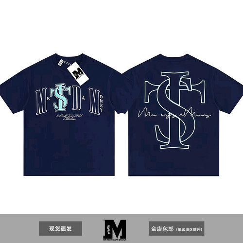 MEDM AGFRxSTK联名ASEN同款短袖T恤男春夏美式嘻哈圆领宽松上衣女
