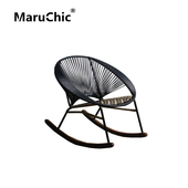 MaruChic创意设计师家具Tres北欧户外藤编靠背单人休闲椅摇摇椅