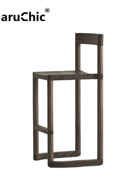 MaruChic创意设计师家具 Pier Barstool 意式极简实木家用高脚椅
