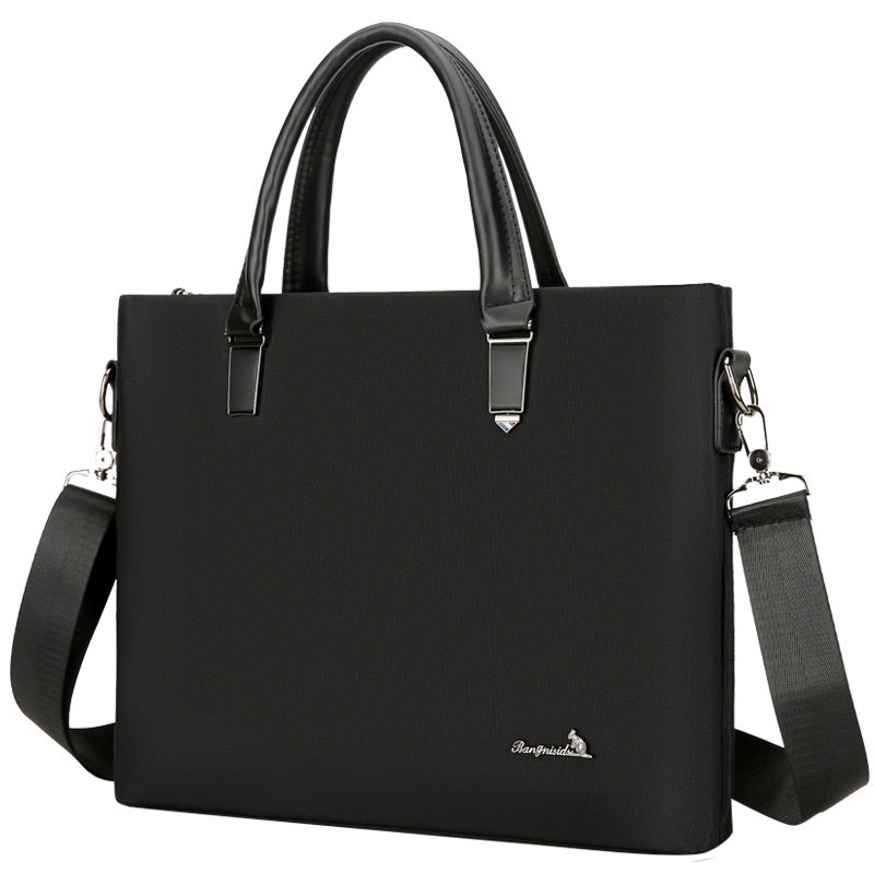 仅亏一天真皮牛津布男士手提公文包横款办公商务文件包高档大容量