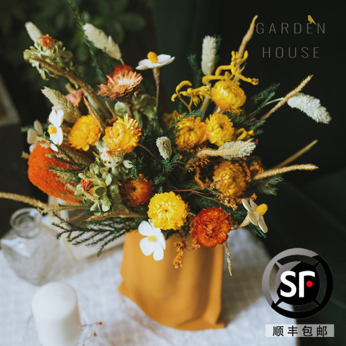 GardenHouse花房干花花束油画感