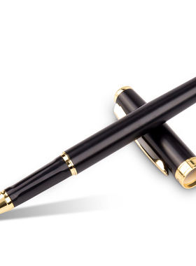 得力S86金属壳中性笔 签字笔宝珠笔走珠笔水笔礼品笔黑色0.5mm