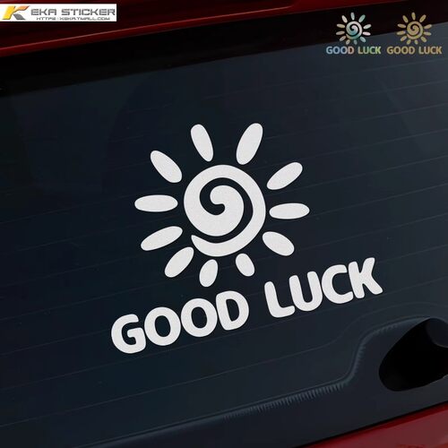 幸运太阳Good luck车贴可爱卡通创意旅行箱拉杆箱头盔贴摩托车贴