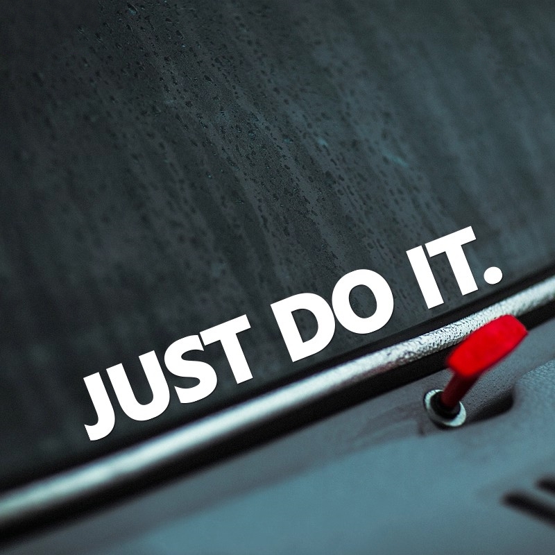 个性创意just do it车贴车身划痕遮挡汽车装饰贴纸想做就做反光贴